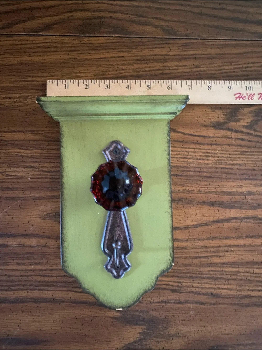 Pier 1 Distressed Wood Wall Hooks Set of 4 Amber Glass Door Knob Coat Racks